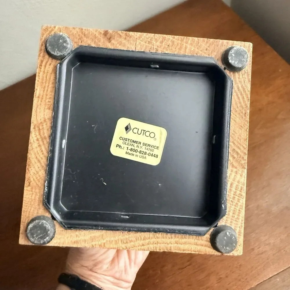 CUTCO Kitchen Tool Utensil Oak Wood Box Block Caddy Container Holder Made In USA